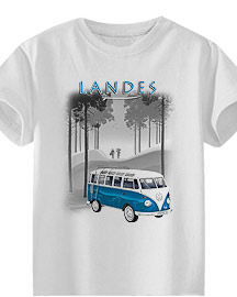 T-shirt, BLANC, Landes, Van Bleu